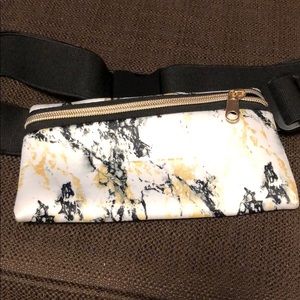 Gold and black marble fanny pack